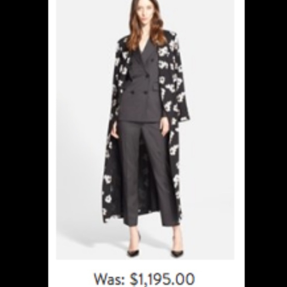 Maxi Satin Floral Blazer Coat RETAIL $1195 - Picture 5 of 7